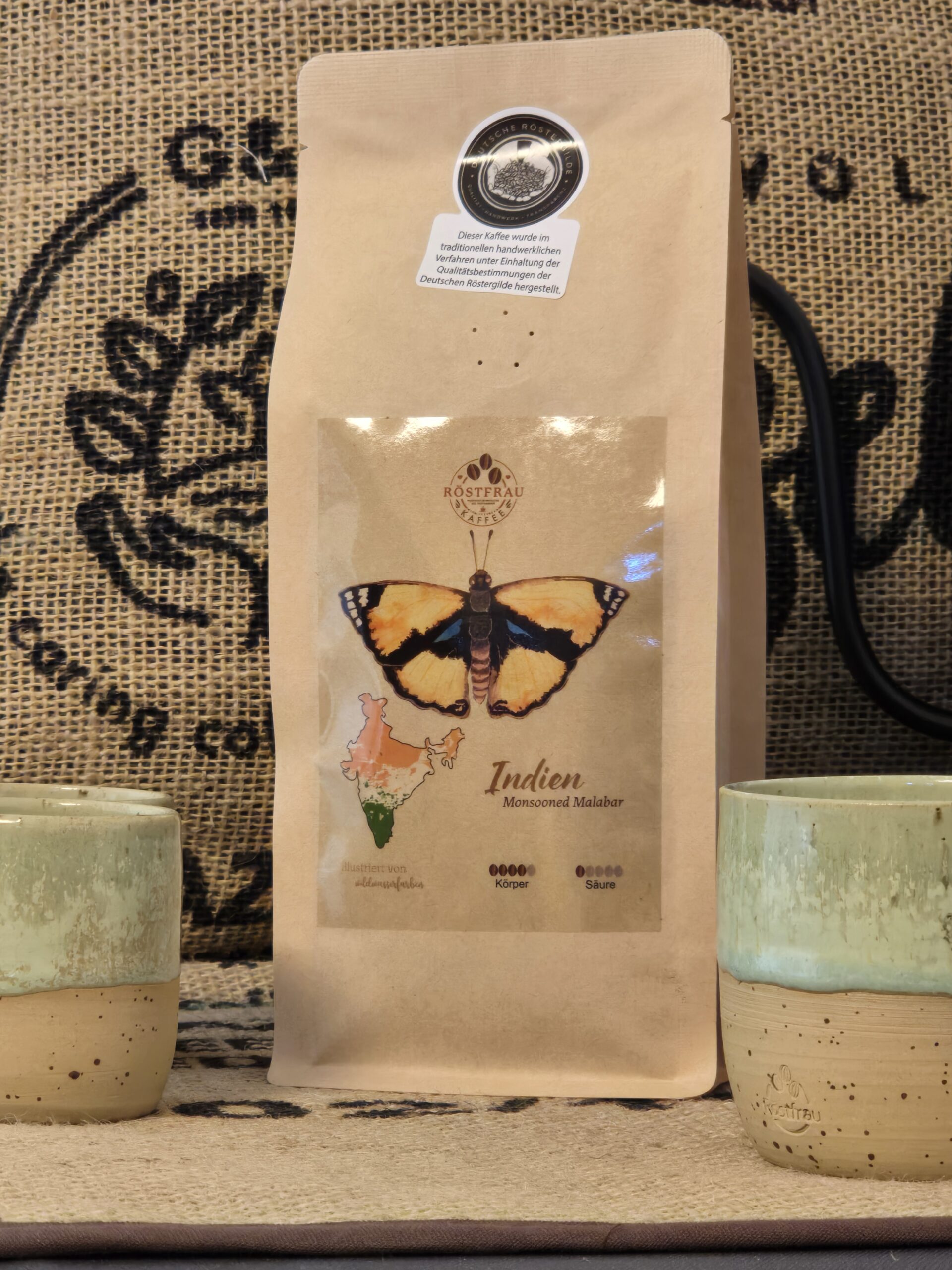 250g, Kraftpapiertüte, Indien Arabica Kaffee