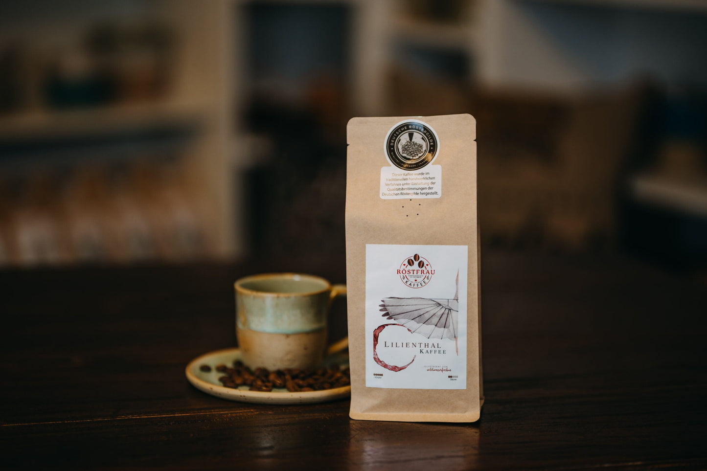 250g Bohne, Kraftpapierbeutel, Lilienthalkaffee, Arabicakaffee, Anklam