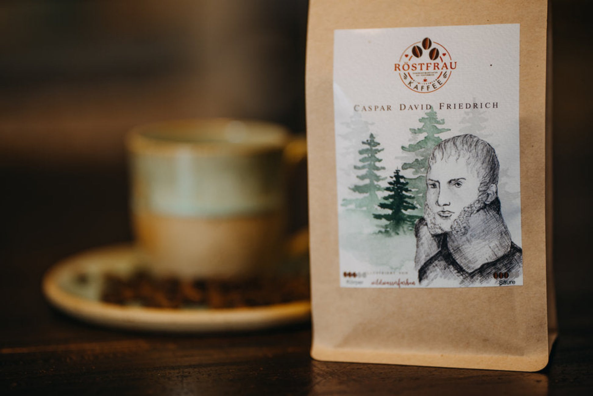 250g, Kraftpapierbeutel, Arabica Kaffee aus Mexiko, Fair gehandelt, Caspar David Friedrich, Jubiläum Greifswald