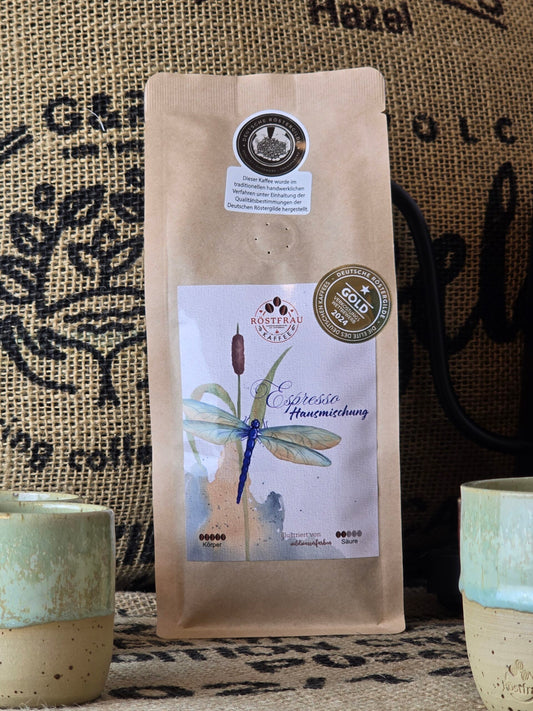 250g Kraftpapierbeutel, Espresso Peenetal, 70% Arabica, 30% Robusta, nussig-schokoladig, Goldmedaille